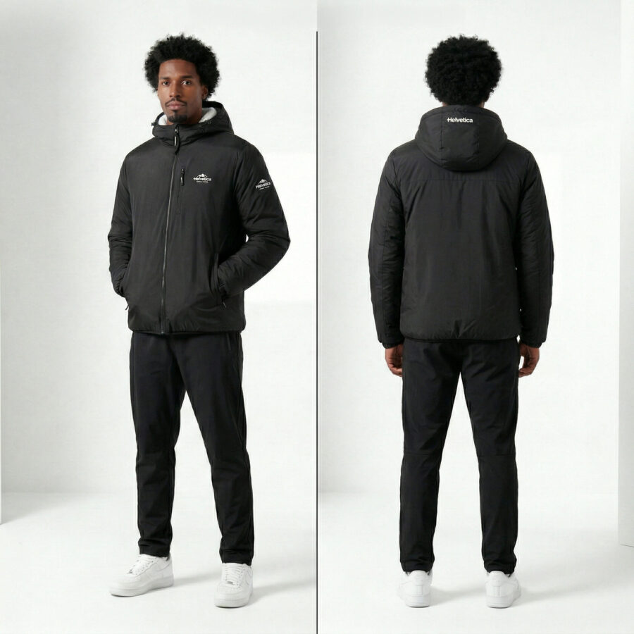 AUTEUIL Veste à Capuche Helvetica Mountain Pioneers Homme - Noir