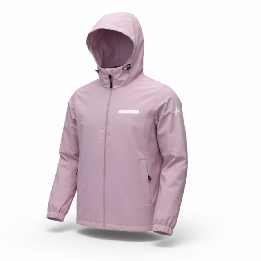 RIVE 69€ 🌞Veste Coupe-Vent Helvetica Rose avec Capuche